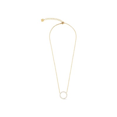 Collier Coeur de Lion Sparkling Circle en acier doré et zircons