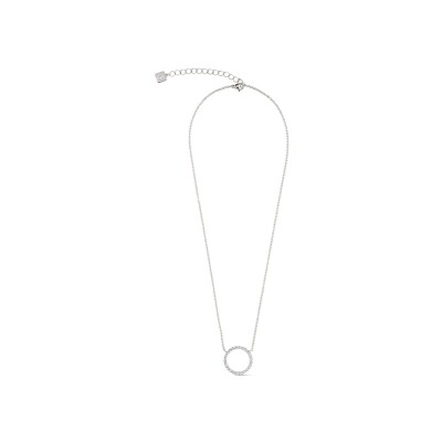 Collier Coeur de Lion Sparkling Circle en acier et zircons