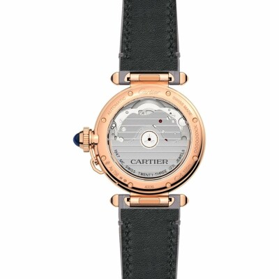 Pasha de Cartier watch, 35 mm, automatic movement, rose gold, 2 interchangeable leather straps