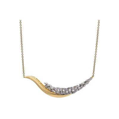 Pendentif LineArgent Coton en argent plaqué or jaune et oxydes de zirconium