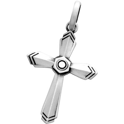 Pendentif croix argent vieilli en argent