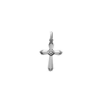 Pendentif croix argent vieilli en argent