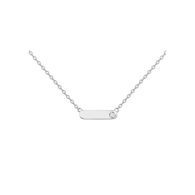 Collier La Garçonne Mini addict en argent et diamant