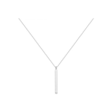 Collier mono-motif La Garçonne en argent et diamant