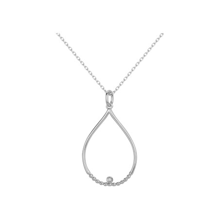 Collier pendentif perlées La Garçonne en argent et diamant