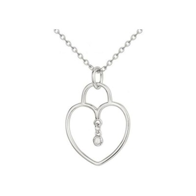 Collier La Garçonne en argent et diamant, motif cœur
