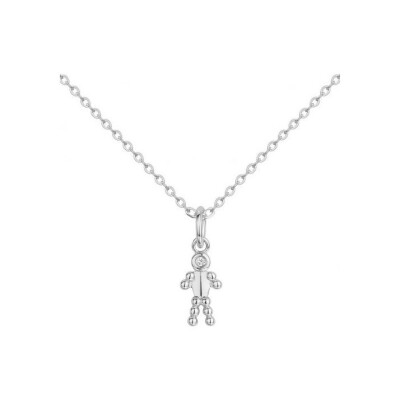 Collier La Garçonne en argent et diamant