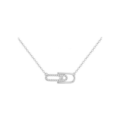 Collier La Garçonne en argent et diamant 0.015ct – 42+3cm