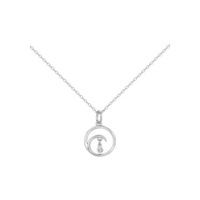 Collier La Garçonne en argent et diamant 0.015ct – 42+3cm