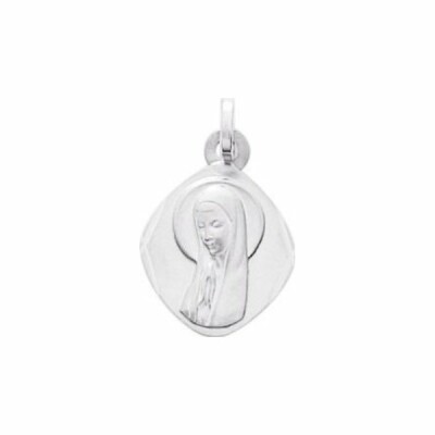 Médaille vierge en or blanc