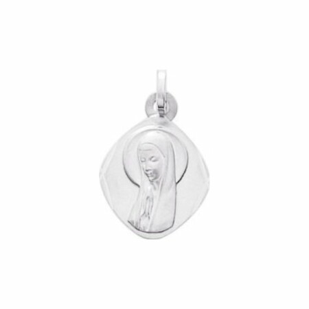 Médaille vierge en or blanc