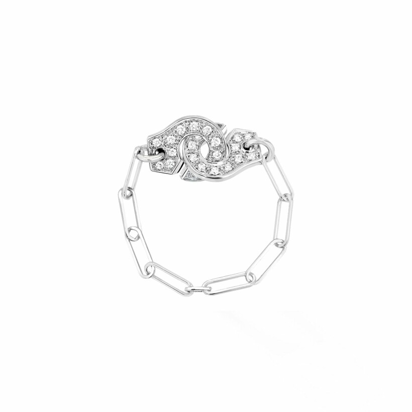 Menottes dinh van R7.5 chain ring, white gold, diamonds