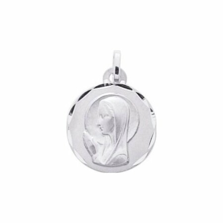 Médaille Vierge en or blanc