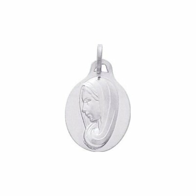 Médaille Vierge en or blanc