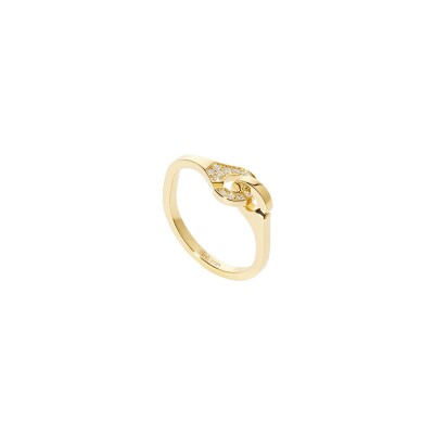 Bague dinh van Menottes dinh van sculptées demi-pavée en or jaune et diamant