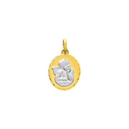 Médaille Ange en or jaune et or blanc