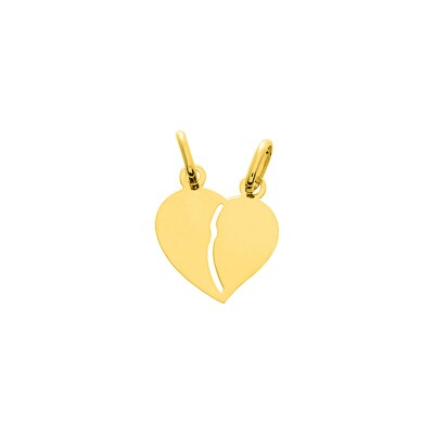 Pendentif coeur secable en or jaune
