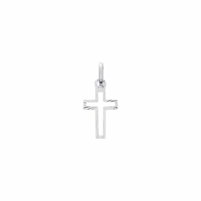 Pendentif croix en or blanc