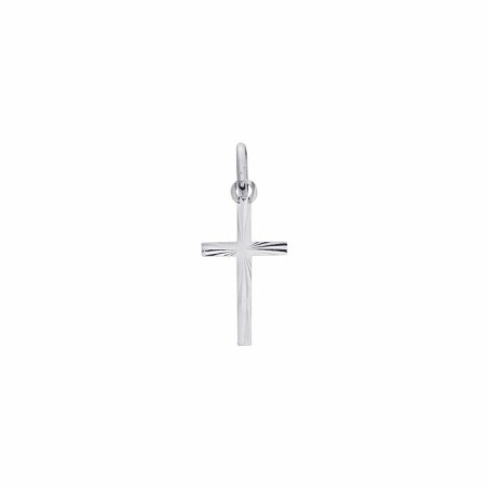 Pendentif croix en or blanc