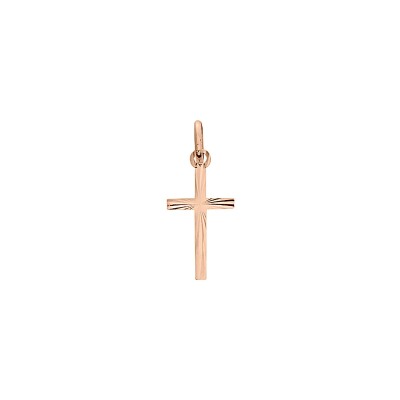 Pendentif croix en or rose