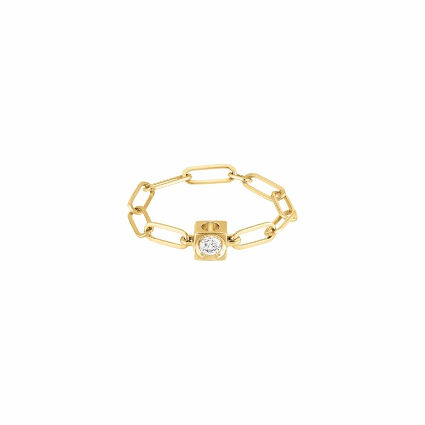 dinh van Le Cube Diamant chain ring, yellow gold, diamond