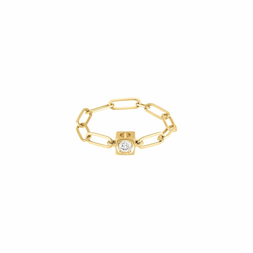 Bague chaîne dinh van Le Cube Diamant en or jaune et diamant