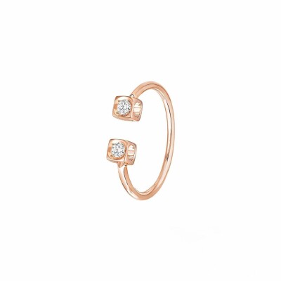 Bague dinh van Le Cube Diamant en or rose et diamants