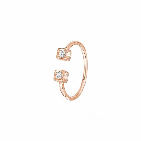 Bague dinh van Le Cube Diamant en or rose et diamants