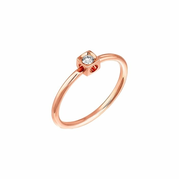 dinh van Le Cube Diamant ring, rose gold, XS diamond