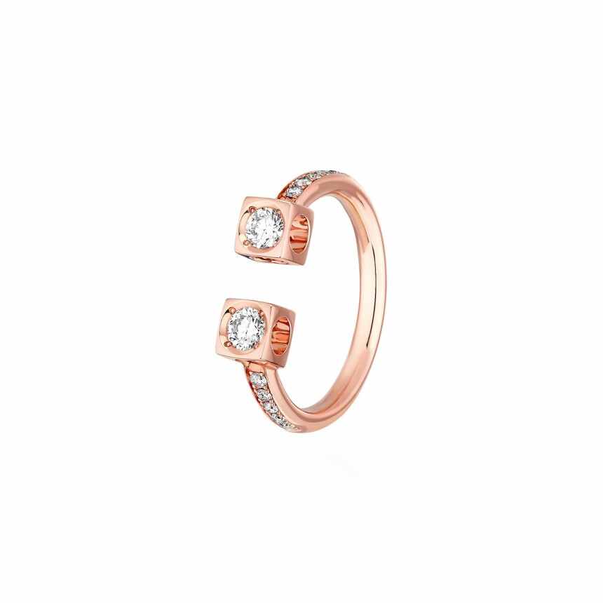 dinh van Le Cube Diamant ring, rose gold, diamonds, large size