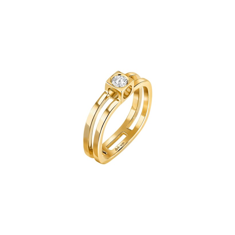 dinh van Le Cube Diamant large model ring, yellow gold, diamond