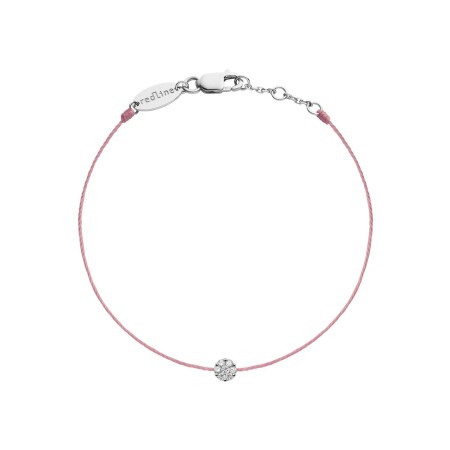 Bracelet RedLine Illusion fil bois de rose avec diamants 0.05 ct en serti invisible, or blanc