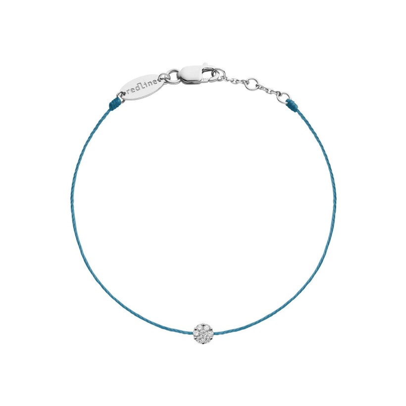 Bracelet RedLine Illusion fil bleu Caraïbes avec diamants 0.05 ct en serti invisible, or blanc