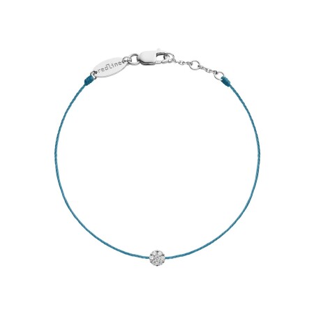 Bracelet RedLine Illusion fil bleu Caraïbes avec diamants 0.05 ct en serti invisible, or blanc