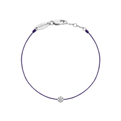 Bracelet Redline Illusion fil violet avec diamants 0.05 ct en serti invisible, or blanc