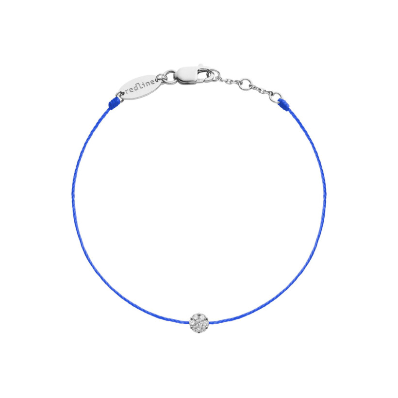 Bracelet RedLine Illusion fil bleu français avec diamant 0.05ct en serti invisible, or blanc