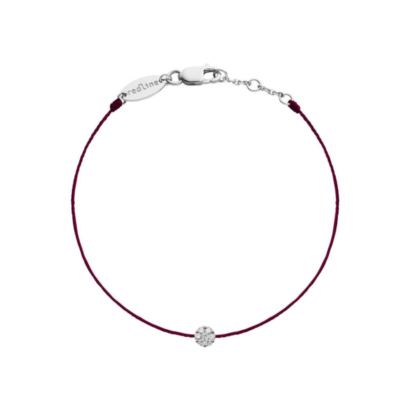 Bracelet Redline Illusion fil cassis avec diamants 0.05 ct en serti invisible, or blanc