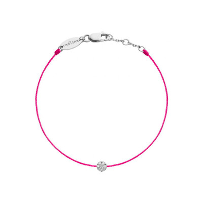 Bracelet Redline Illusion fil grenadine avec diamants 0.05 ct en serti invisible, or blanc