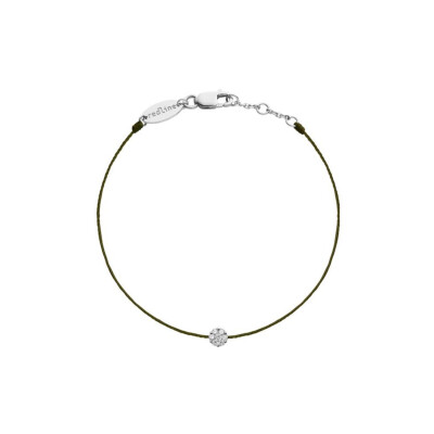 Bracelet RedLine Illusion fil kaki avec diamants de 0.05 ct serti invisible, or blanc