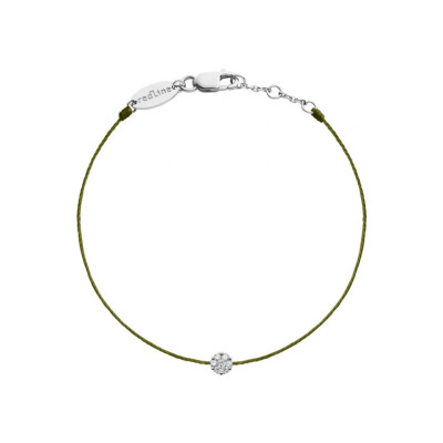 Bracelet Redline Illusion fil olive avec diamants 0.05 ct en serti invisible, or blanc