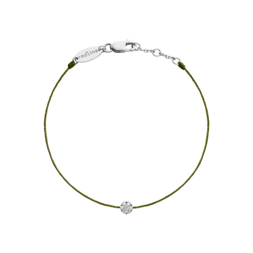 Bracelet Redline Illusion fil olive avec diamants 0.05 ct en serti invisible, or blanc