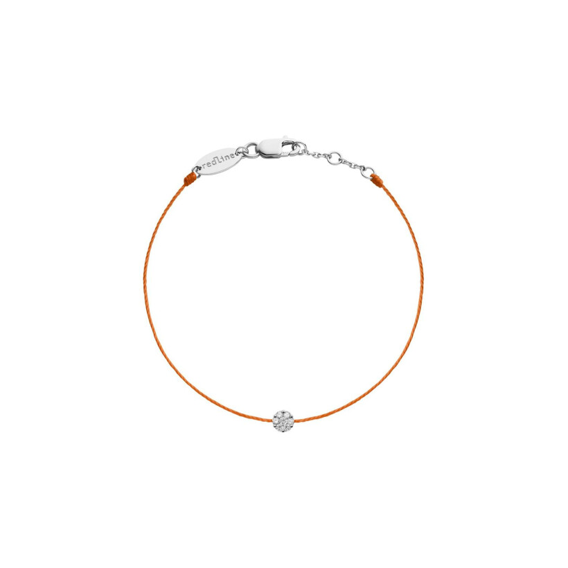 Bracelet RedLine Illusion fil orange avec diamants 0.05 ct en serti invisible, or blanc