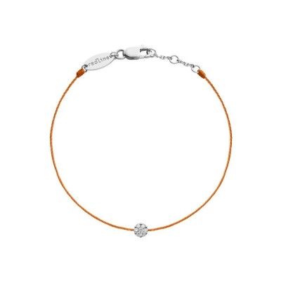 Bracelet RedLine Illusion fil orange avec diamants 0.05 ct en serti invisible, or blanc