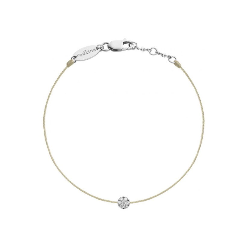 Bracelet Redline Illusion fil perle avec diamants 0.05 ct en serti invisible, or blanc