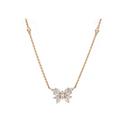 Papillon Eleven navette pendant, rose gold