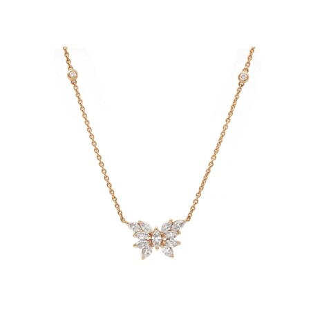 Papillon Eleven navette pendant, rose gold