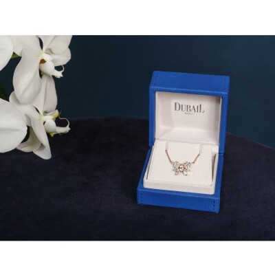 Pendentif Papillon Onze navettes diamants or rose