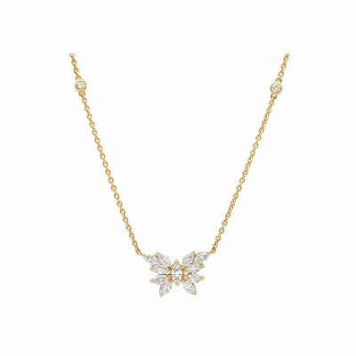 Papillon Eleven navette pendant, yellow gold