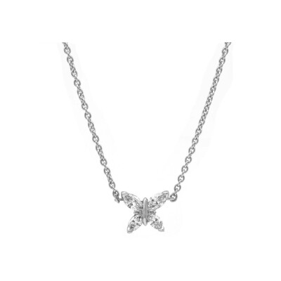 Papillon navette pendant, white gold