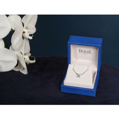 Pendentif Papillon diamants or blanc